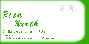 rita marth business card